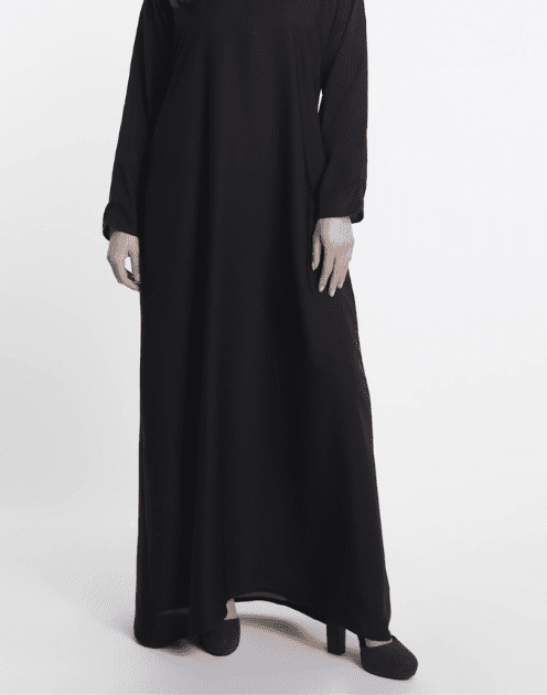 NIDA Plain Black Casual Abaya